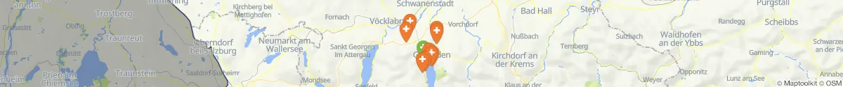 Kartenansicht für Apotheken-Notdienste in der Nähe von Pinsdorf (Gmunden, Oberösterreich)